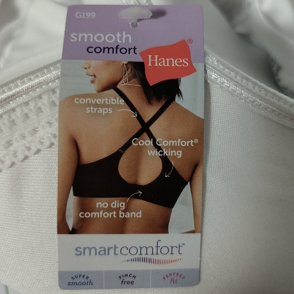 Hanes Wireless White Bra / Size 2X - Picture 5 of 6